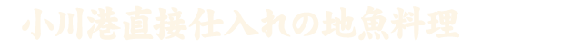 小川港直接仕入れの地魚料理