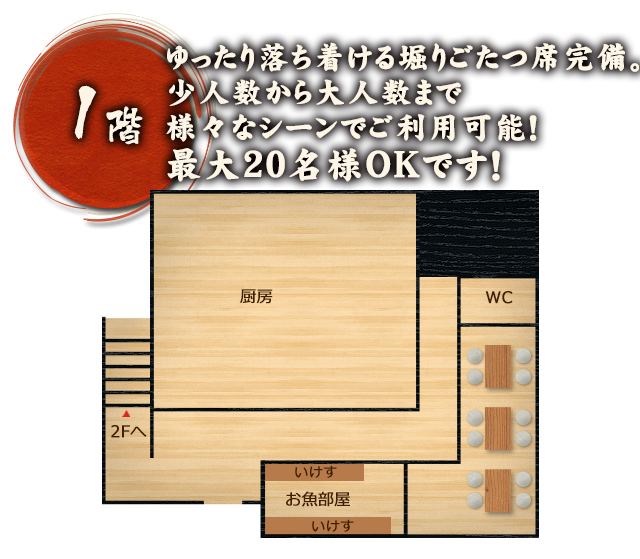 1階 最大20名様OK
